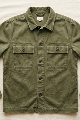 Garment-Washed Canvas Shacket