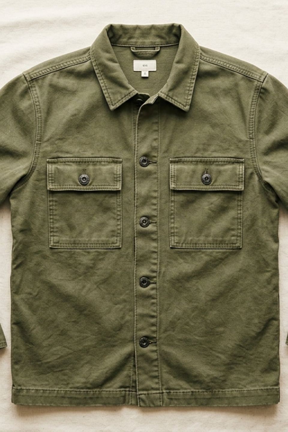 Garment-Washed Canvas Shacket