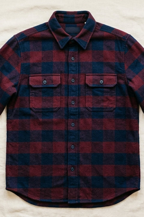 Double-Brushed Flannel Overshirt