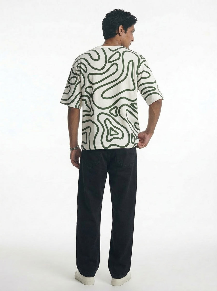 Herbal White All-Over Print Boxy Tee