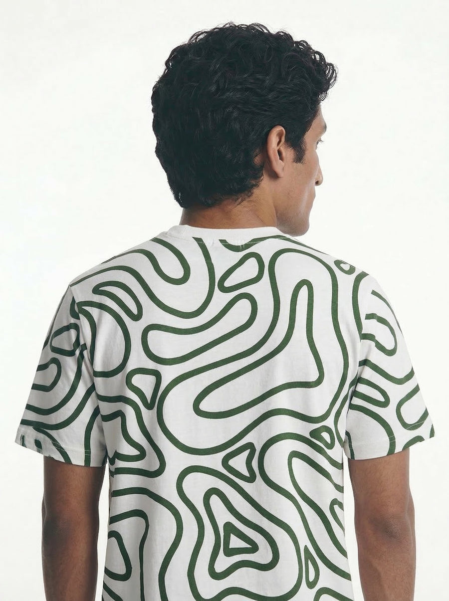 Herbal White All-Over Print Boxy Tee