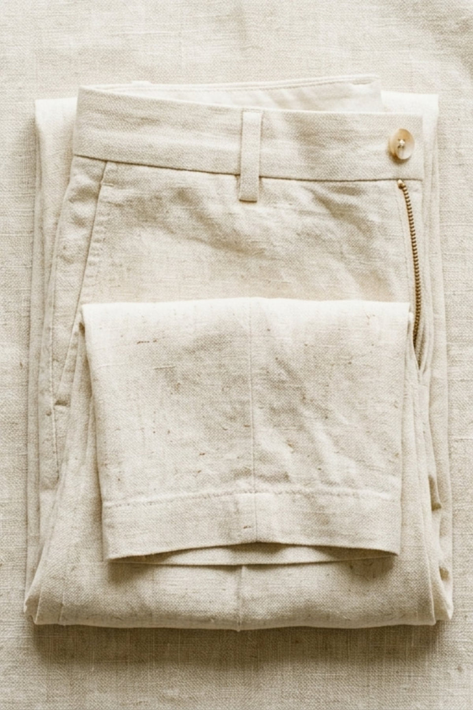 Linen-Blend Straight Trousers