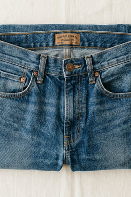 Mid-Wash Straight-Fit Jeans