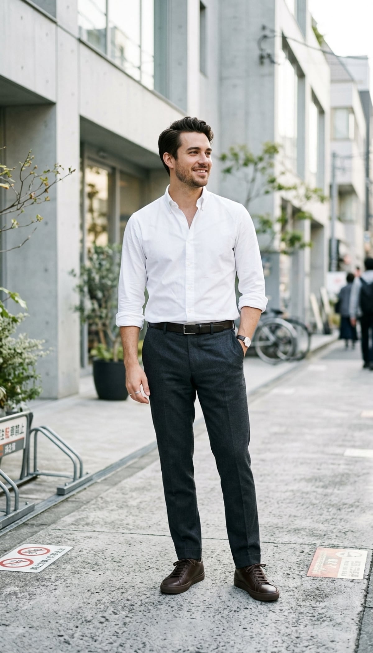Slim-Fit Windowpane Trousers