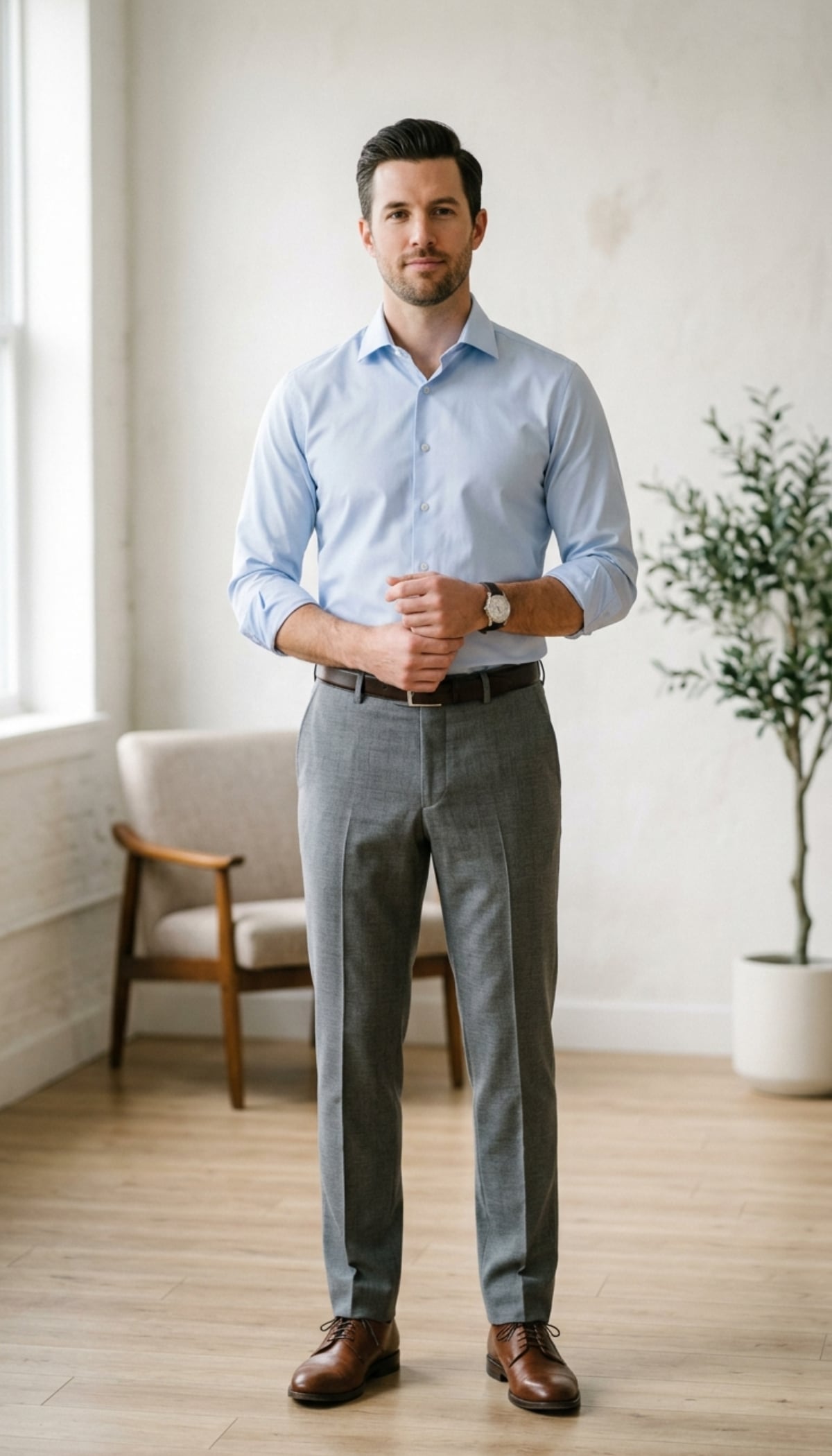 Slim-Fit Poplin Dress Shirt